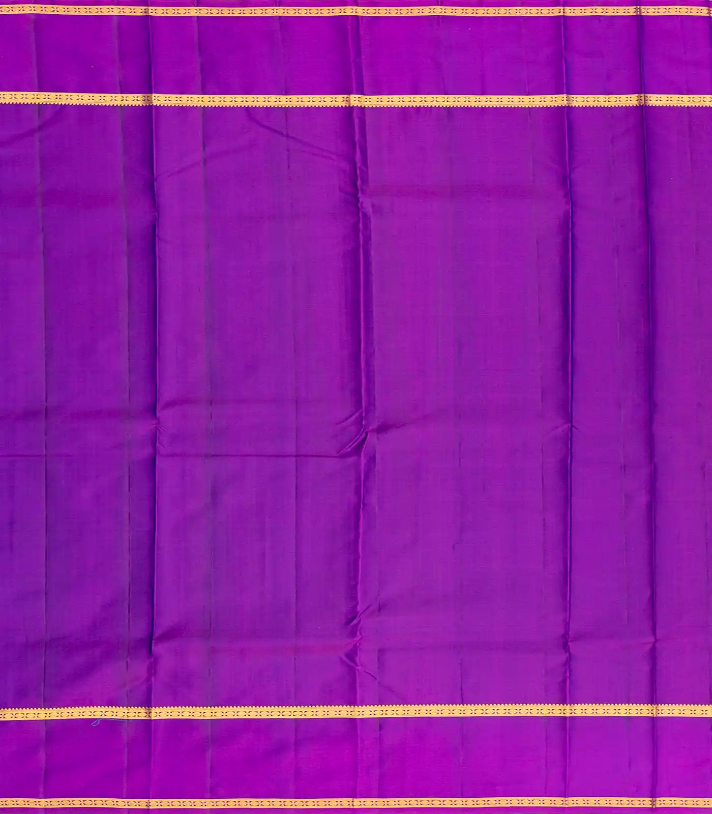 Blue Silk Saree With Zari Checks & Purple Border-Blue