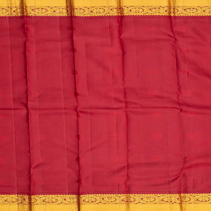 Aquamarine Silk Saree With Floral Buttas & Contrast Crimson Border-Aquamarine