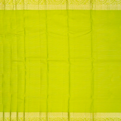 Crimson Silk Saree With Zari Stripes & Floral Buttas-Crimson