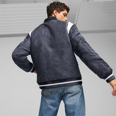 Puma | PUMA x STAPLE VARSITY JACKET  { NEW NAVY