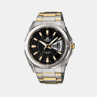 Edifice Men Quartz Black Dial Analog Stainless Steel Watch ED383