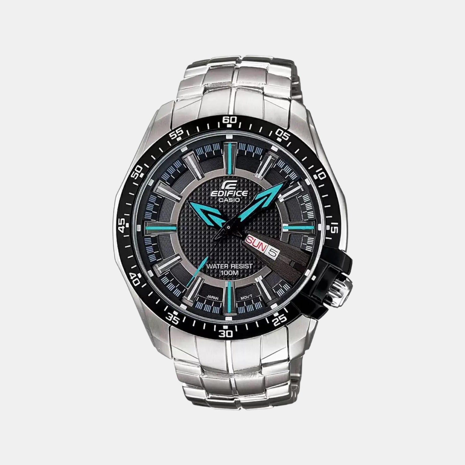 Edifice Men Quartz Black Dial Analog Stainless Steel Watch ED417