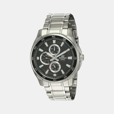Edifice Men Quartz Black Dial Chronograph Stainless Steel Watch ED420