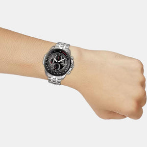 Edifice Men Quartz Black Dial Chronograph Stainless Steel Watch ED436