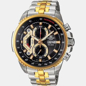 Edifice Men Quartz Gold Dial Chronograph Stainless Steel Watch ED439