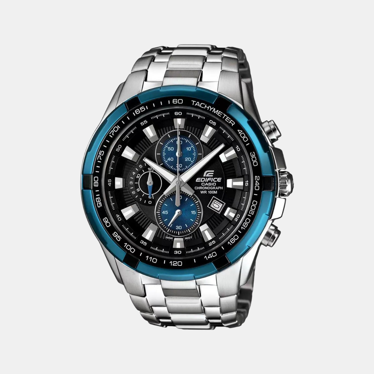 Edifice Men Quartz Black Dial Chronograph Stainless Steel Watch ED462