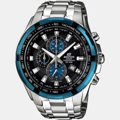 Edifice Men Quartz Black Dial Chronograph Stainless Steel Watch ED462
