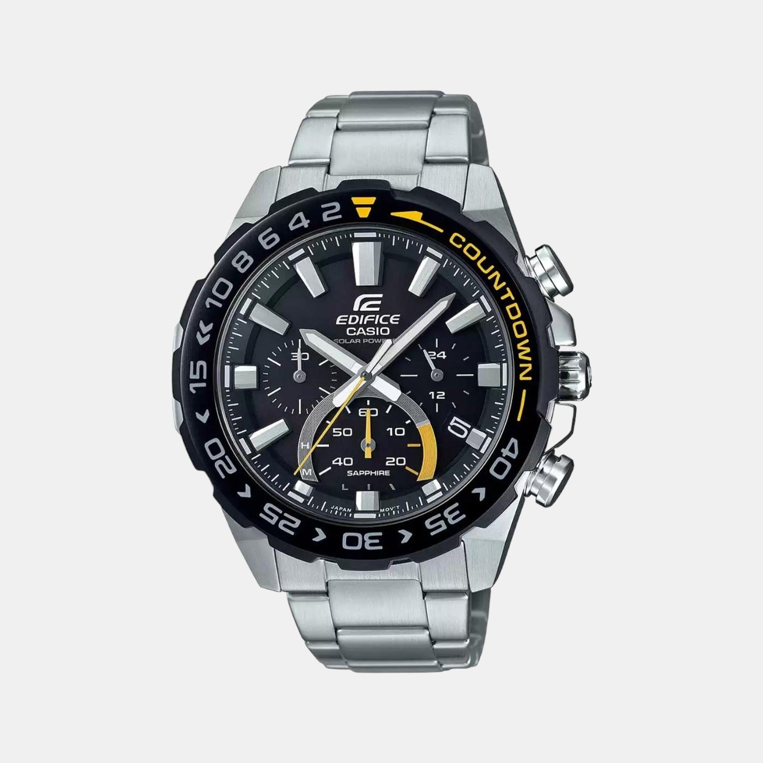 Edifice Men Quartz Black Dial Chronograph Stainless Steel Watch ED475