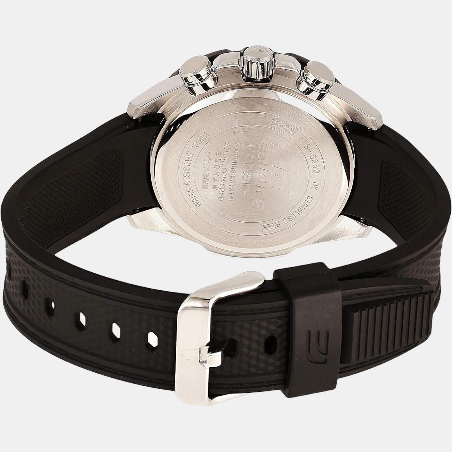 Edifice Men Quartz Black Dial Chronograph Resin Watch ED477
