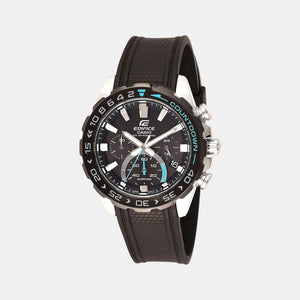 Edifice Men Quartz Black Dial Chronograph Resin Watch ED477