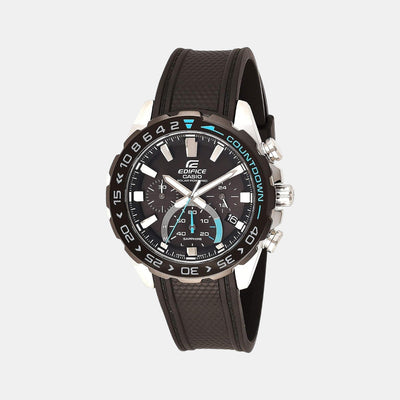 Edifice Men Quartz Black Dial Chronograph Resin Watch ED477