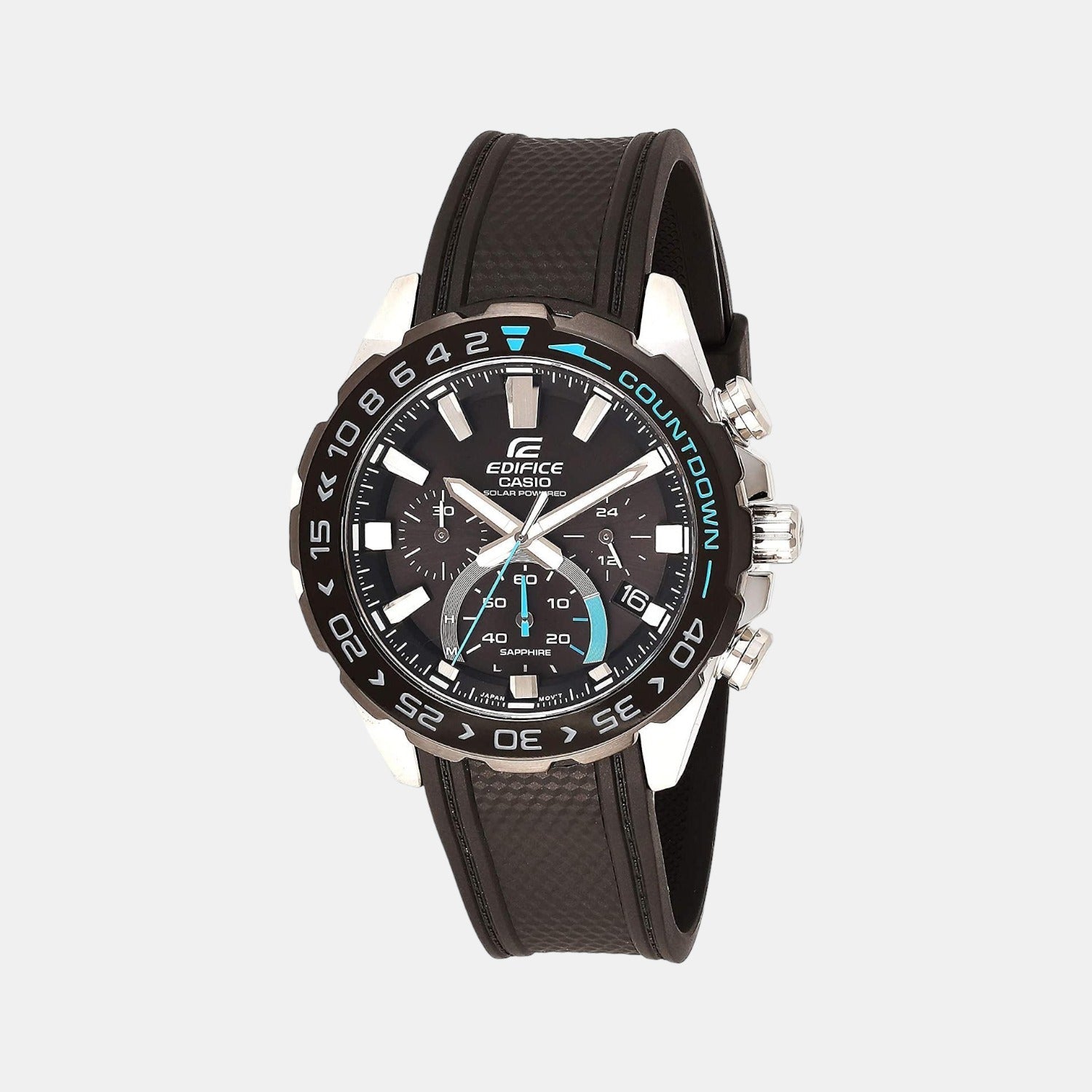 Edifice Men Quartz Black Dial Chronograph Resin Watch ED477