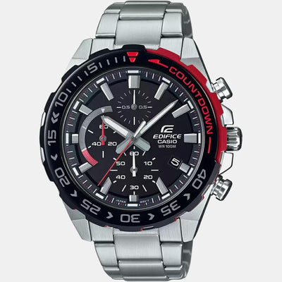 Edifice Men Quartz Black Dial Chronograph Resin Watch ED478