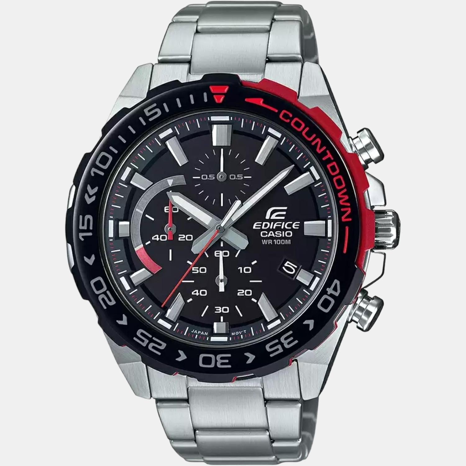 Edifice Men Quartz Black Dial Chronograph Resin Watch ED478