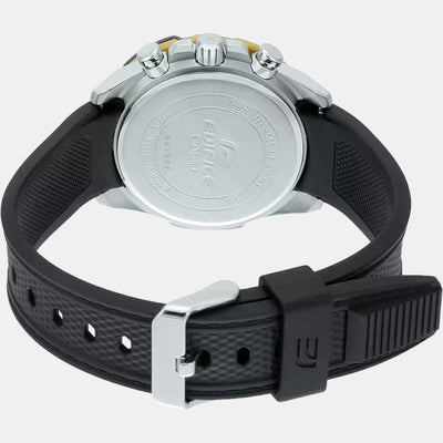 Edifice Men Quartz Black Dial Chronograph Leather Watch ED480