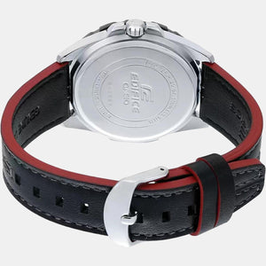 Edifice Men Quartz Black Dial Analog Leather Watch ED483