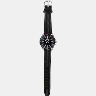 Edifice Men Quartz Black Dial Analog Leather Watch ED483
