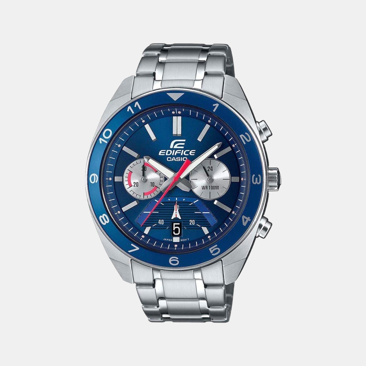 Edifice Men Quartz Blue Dial Chronograph Stainless Steel Watch ED485