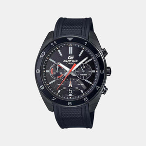 Edifice Men Quartz Black Dial Chronograph Resin Watch ED487