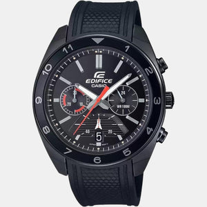 Edifice Men Quartz Black Dial Chronograph Resin Watch ED487