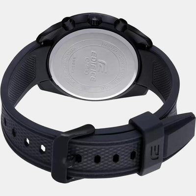 Edifice Men Quartz Black Dial Chronograph Resin Watch ED487