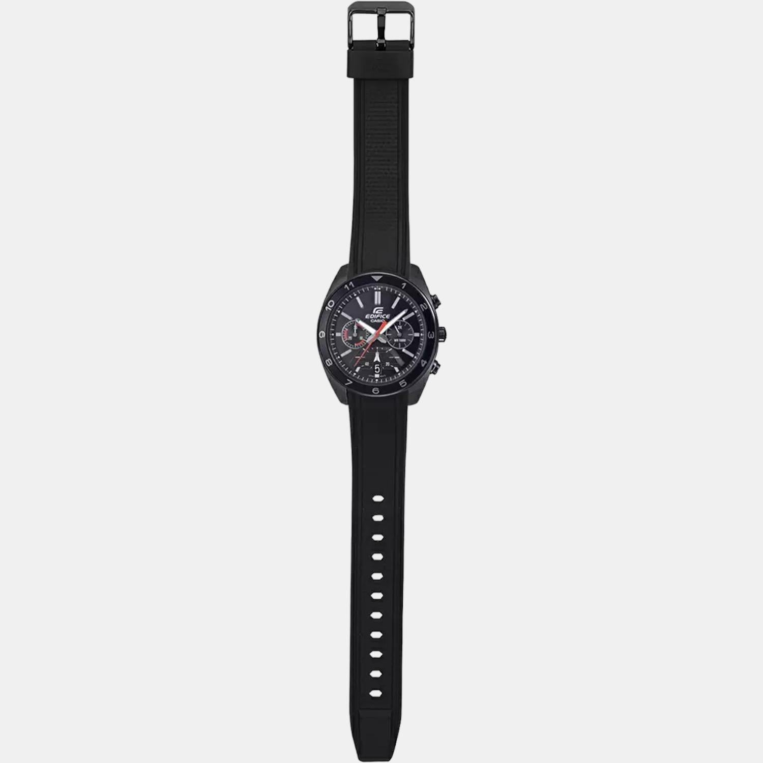 Edifice Men Quartz Black Dial Chronograph Resin Watch ED487