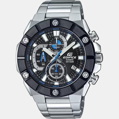 Edifice Men Quartz Black Dial Chronograph Stainless Steel Watch ED488