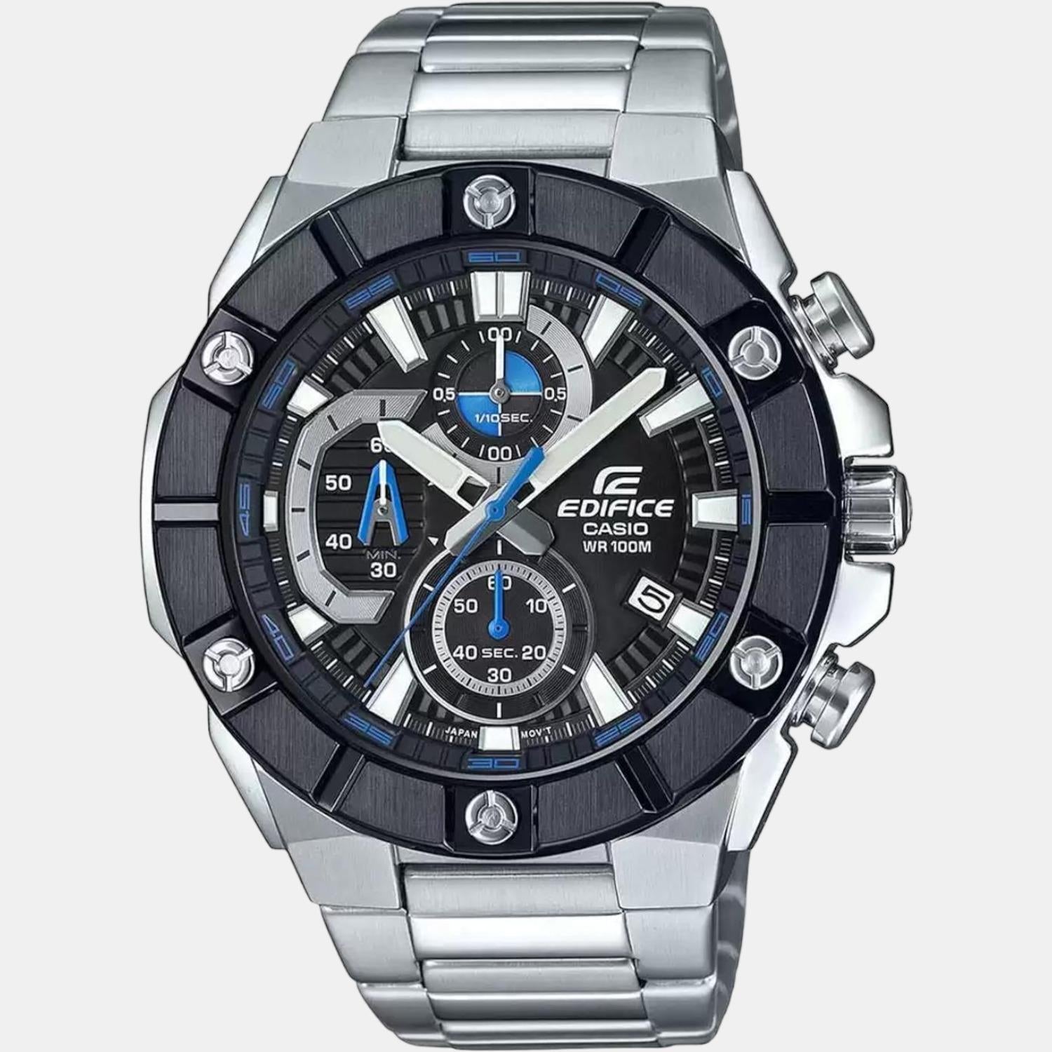 Edifice Men Quartz Black Dial Chronograph Stainless Steel Watch ED488