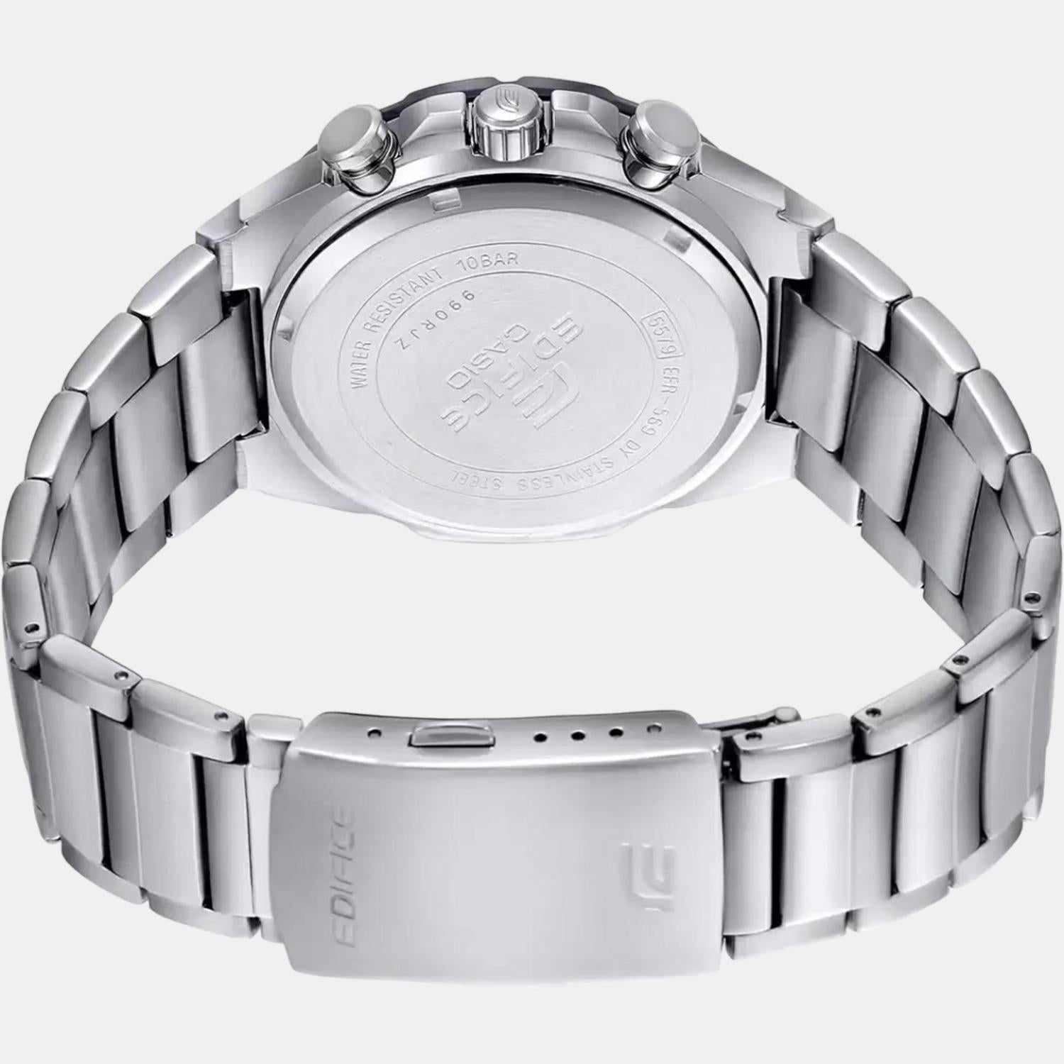 Edifice Men Quartz Black Dial Chronograph Stainless Steel Watch ED488