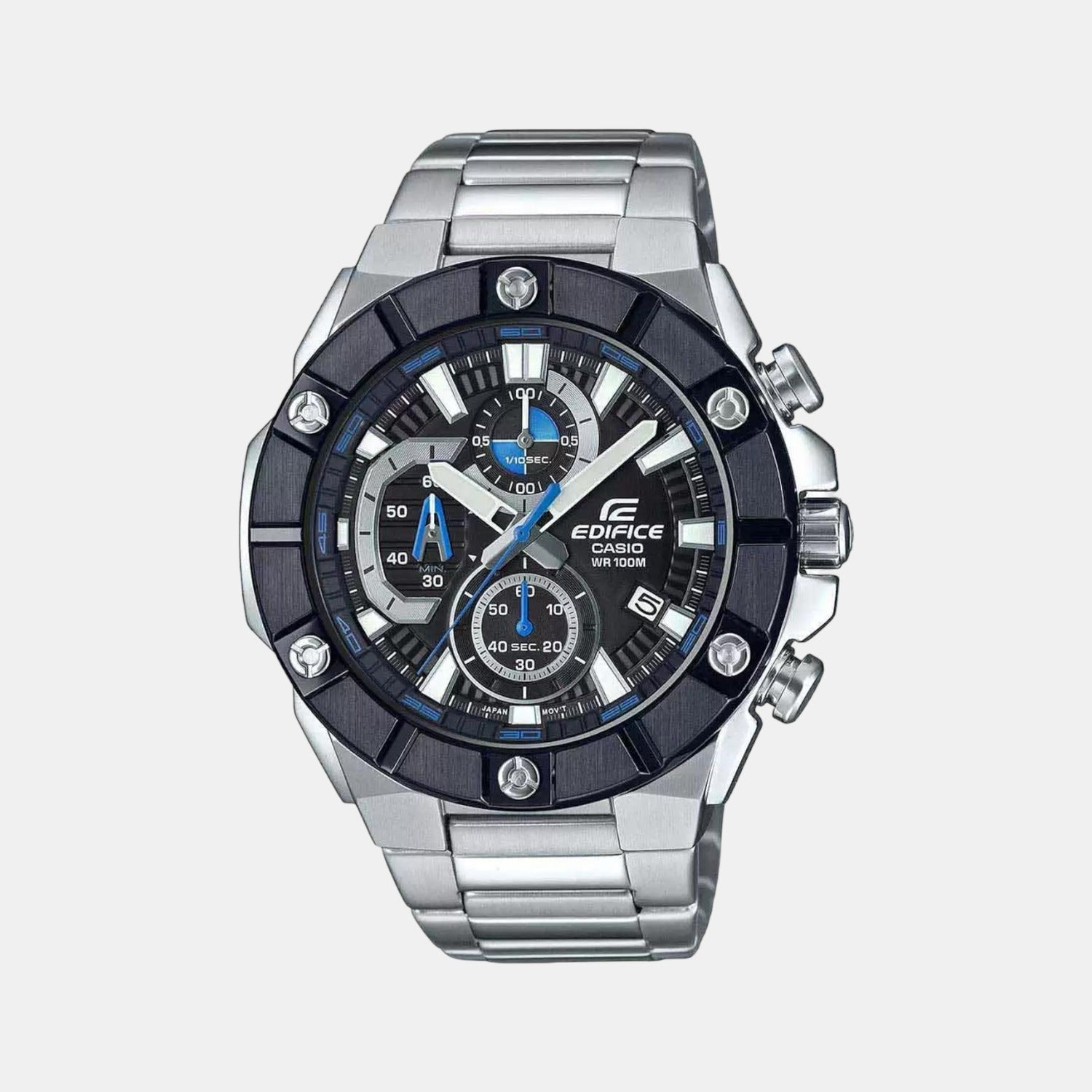 Edifice Men Quartz Black Dial Chronograph Stainless Steel Watch ED488