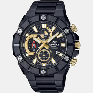 Edifice Men Quartz Black Dial Chronograph Stainless Steel Watch ED489