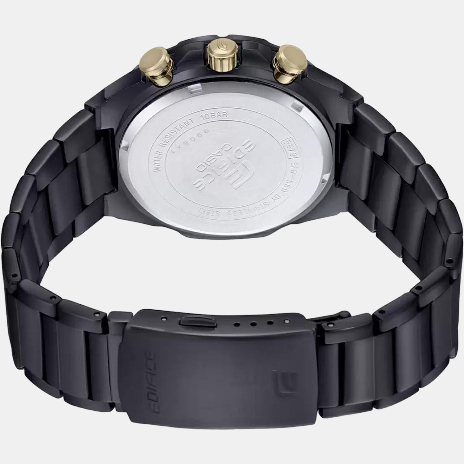 Edifice Men Quartz Black Dial Chronograph Stainless Steel Watch ED489