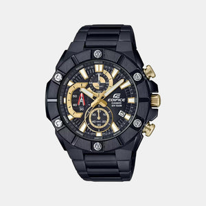 Edifice Men Quartz Black Dial Chronograph Stainless Steel Watch ED489