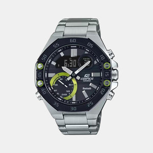 Edifice Men Quartz Black Dial Analog-Digital Stainless Steel Watch ED493
