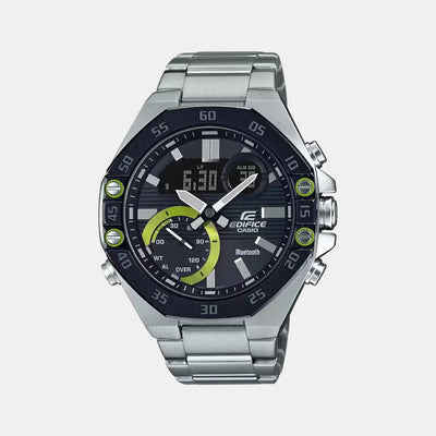 Edifice Men Quartz Black Dial Analog-Digital Stainless Steel Watch ED493