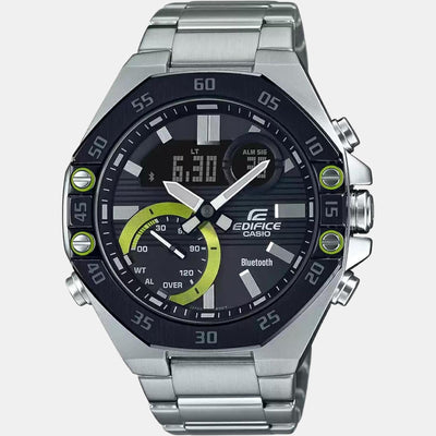 Edifice Men Quartz Black Dial Analog-Digital Stainless Steel Watch ED493