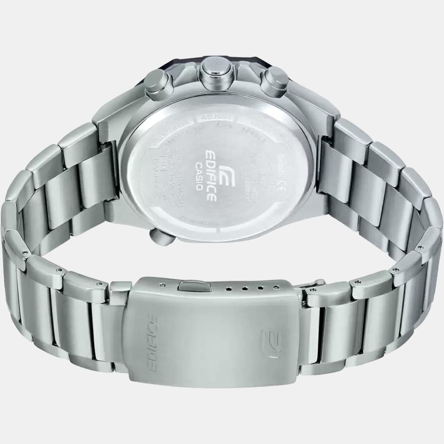 Edifice Men Quartz Black Dial Analog-Digital Stainless Steel Watch ED493