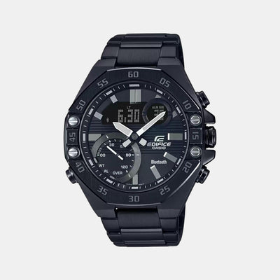 Edifice Men Quartz Black Dial Chronograph Stainless Steel Watch ED494