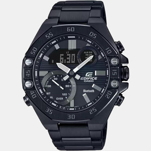 Edifice Men Quartz Black Dial Chronograph Stainless Steel Watch ED494