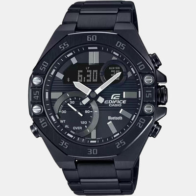 Edifice Men Quartz Black Dial Chronograph Stainless Steel Watch ED494