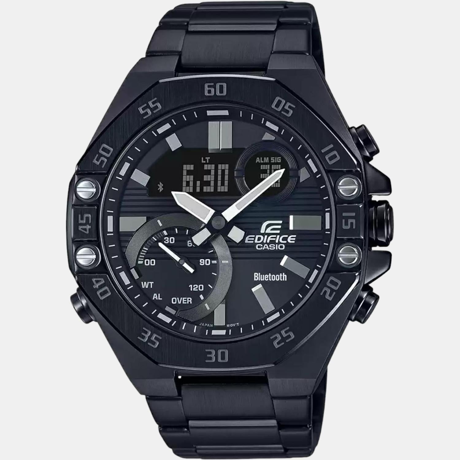 Edifice Men Quartz Black Dial Chronograph Stainless Steel Watch ED494