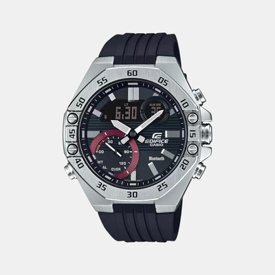 Edifice Men Quartz Black Dial Chronograph Resin Watch ED495