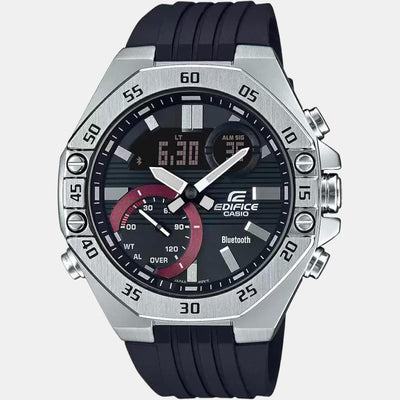 Edifice Men Quartz Black Dial Chronograph Resin Watch ED495