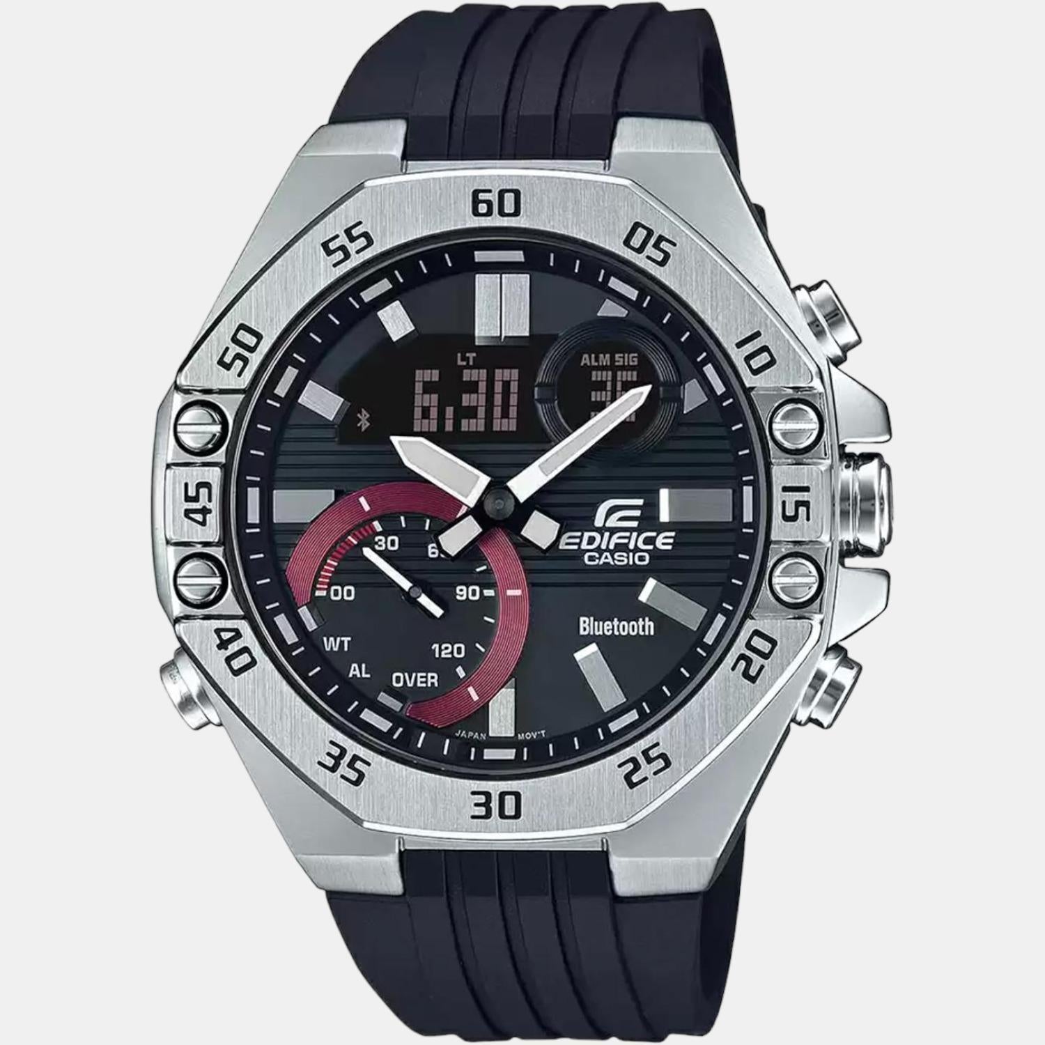 Edifice Men Quartz Black Dial Chronograph Resin Watch ED495