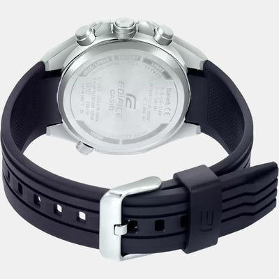 Edifice Men Quartz Black Dial Chronograph Resin Watch ED495