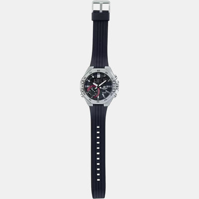 Edifice Men Quartz Black Dial Chronograph Resin Watch ED495