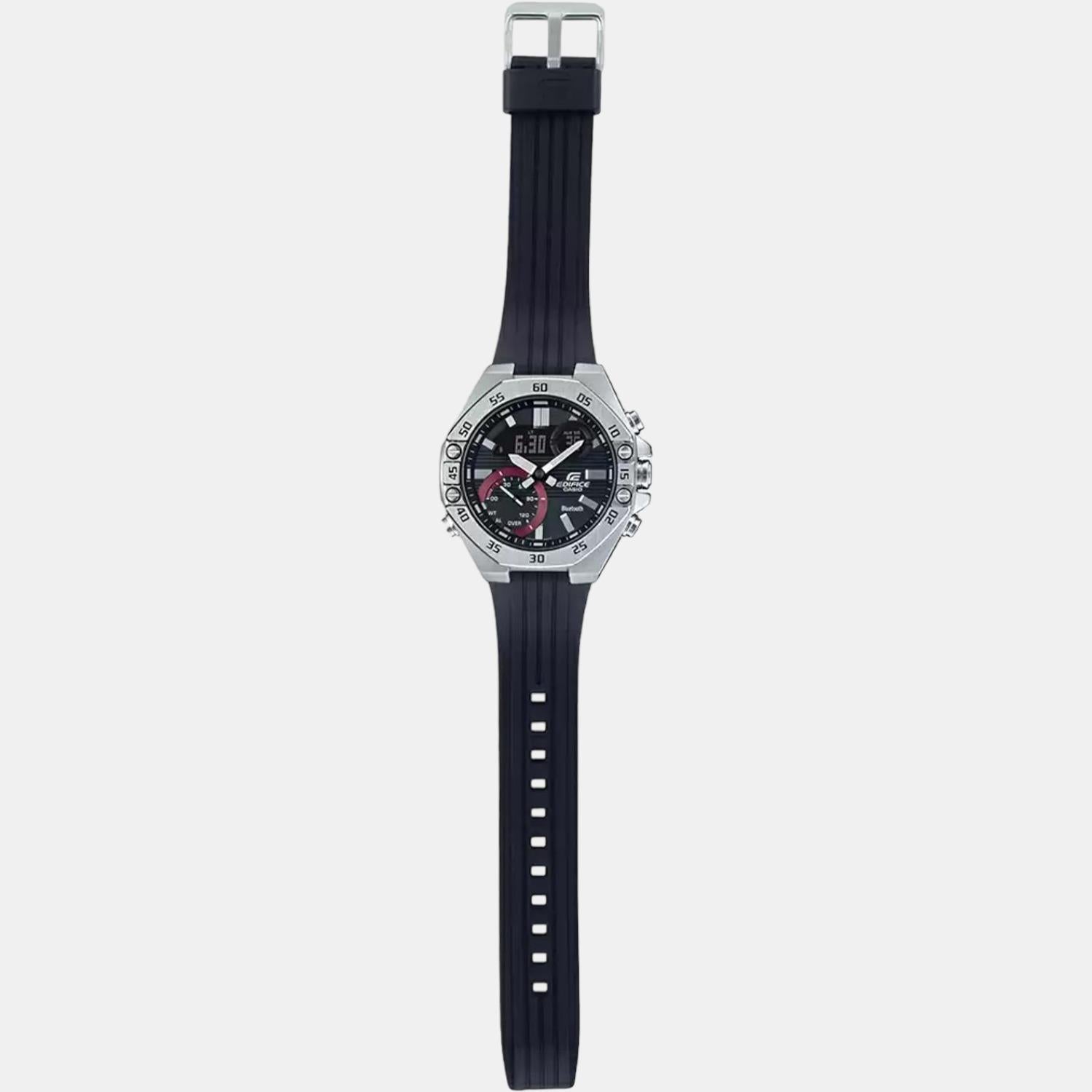 Edifice Men Quartz Black Dial Chronograph Resin Watch ED495