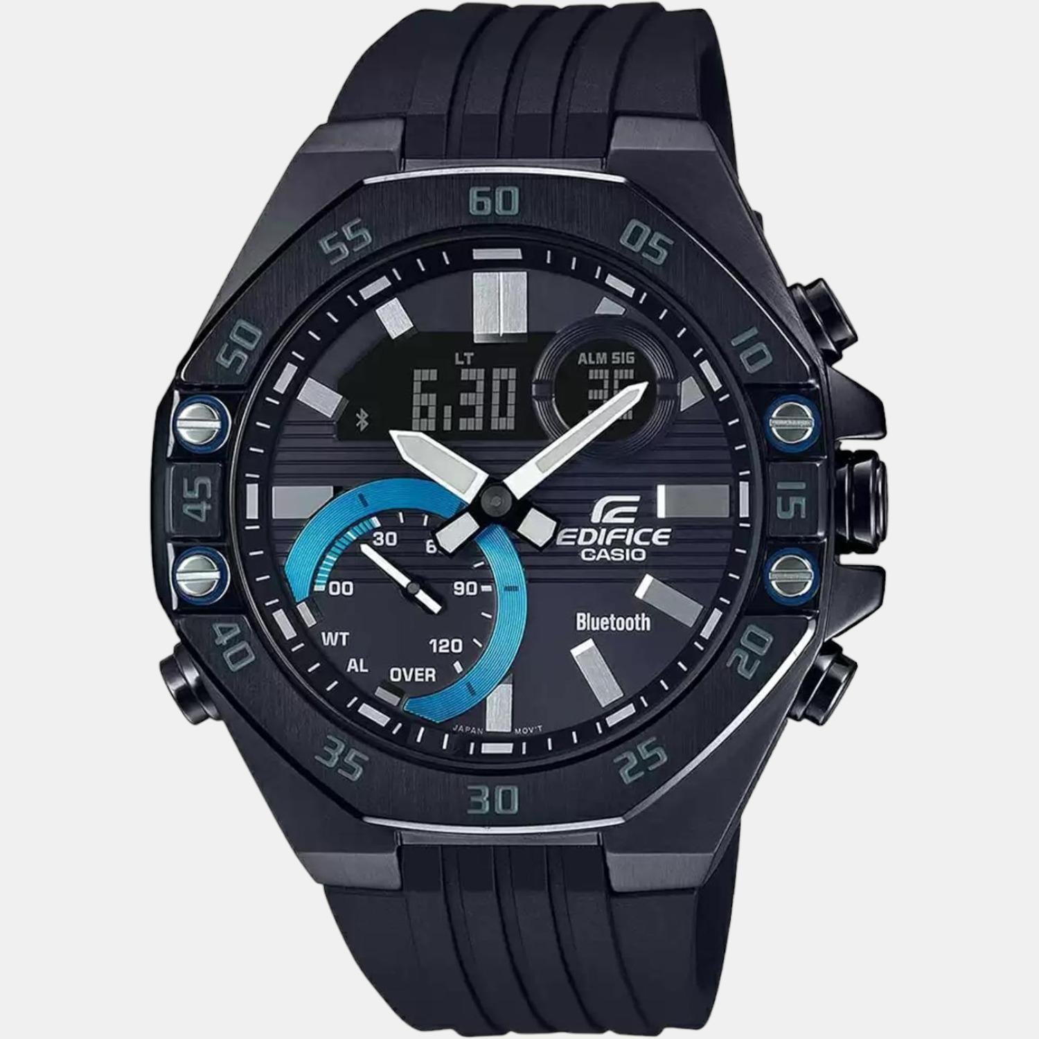 Edifice Men Quartz Black Dial Chronograph Resin Watch ED496