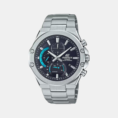 Edifice Men Quartz Black Dial Chronograph Stainless Steel Watch ED497
