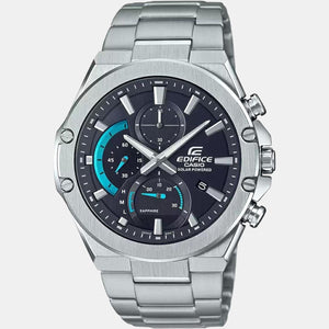 Edifice Men Quartz Black Dial Chronograph Stainless Steel Watch ED497